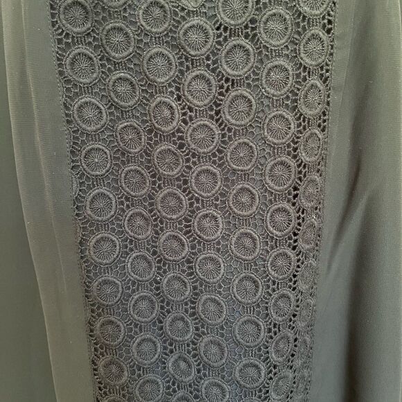 Sheer Charter Club blouse with crochet accents - Picture 3 of 5